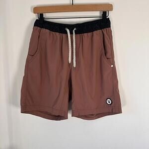 Vuori Kore Rust Drawstring Athletic Shorts Pockets Stretch Gym Lined Men 27